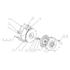 Flywheel gear ring assembly - Блок «G0803-1600000 Вывод мощности в сборе»  (номер на схеме: 8)