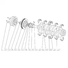 Crankshart thrust bushing (lower) - Блок «G0829-1005000 Коленчатый вал демпфера вибрации в сборе»  (номер на схеме: 16)