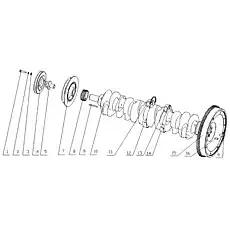 Crankshaft thrusting piece - Блок «Crankshaft & Flywheel Assembly 1640HT005000/15»  (номер на схеме: 12)