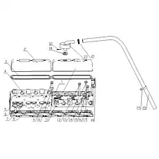 Ventilation hose - Блок «Cylinder Head & Cylinder Head Cover Assembly B7605T003000/09»  (номер на схеме: 20)
