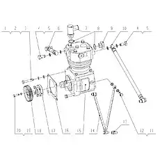 Exhaust joint socket - Блок «G60SA-3509000 Пневматический воздушный компрессор»  (номер на схеме: 9)