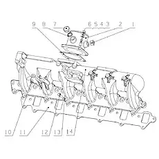 Air intake manifold spacer - Блок «G65AB-1008100 Впускной коллектор в сборе»  (номер на схеме: 11)
