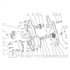 Air compressor idler gear seat - Блок «J5600-1002200 Шестеренчатый привод»  (номер на схеме: 31)