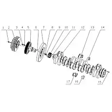 Crankshaft thrust bearing(upper) (EWP) - Блок «L30SA-1005000 Коленвал и маховик в сборе»  (номер на схеме: 13)
