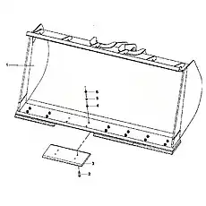 Bucket - Блок «Ковш в сборе (для лягких материалов) 3.5 куб.м.»  (номер на схеме: 1)