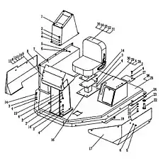 коробка предварительного направляющего управления - Блок «Z50E.16Q Кабина 2»  (номер на схеме: 1)