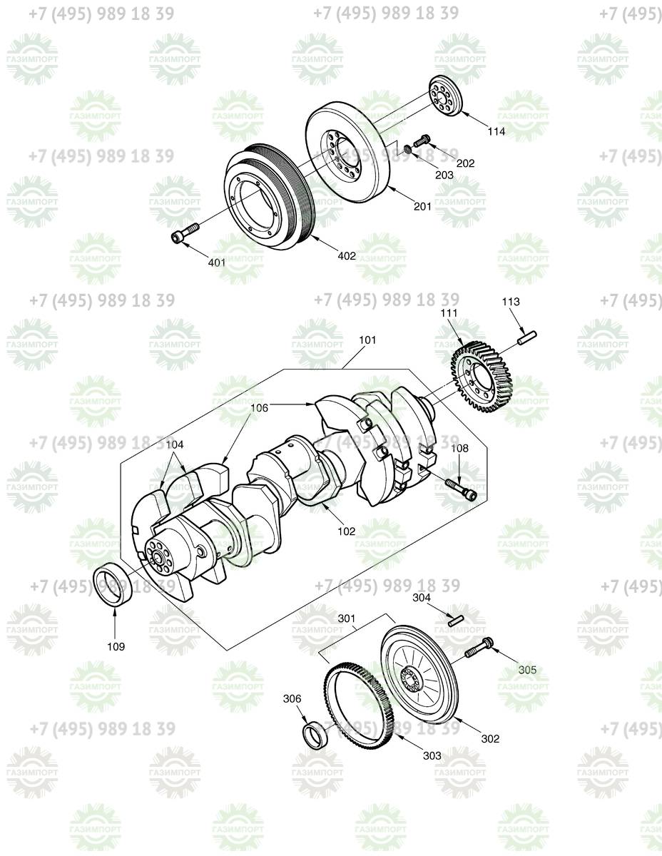 65.02115-0066 GEAR,CRANKSHAFT - Запчасть для Doosan V-MODEL SOLAR 450LC-V  купить в компании ГАЗИМПОРТ