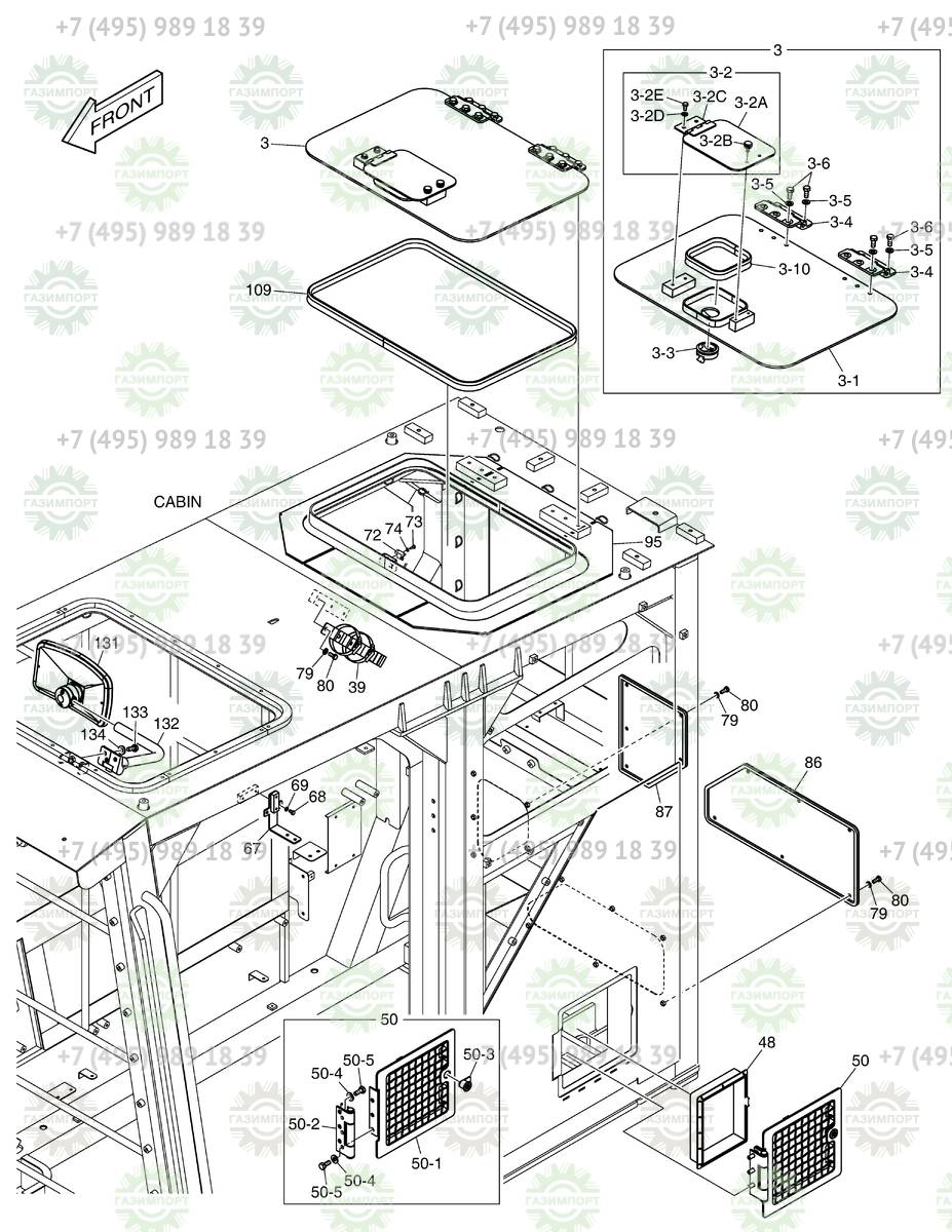 CABIN(2) для Doosan DX380LL-5: цены, купить запчасти на Doosan DX380LL-5 |  Газимпорт