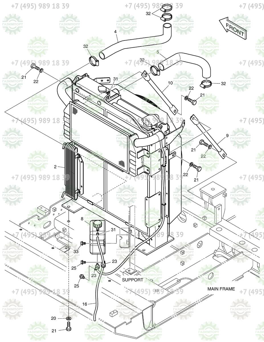 RADIATOR MOUNTING для Doosan DX225LL: цены, купить запчасти на Doosan  DX225LL | Газимпорт