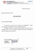 Декларация об официальном учреждении компании ГАЗИМПОРТ правами официального дилера CVSFERRARI
