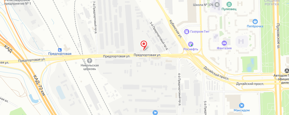 Схема проезда ГАЗИМПОРТ г.Санкт-Петербург