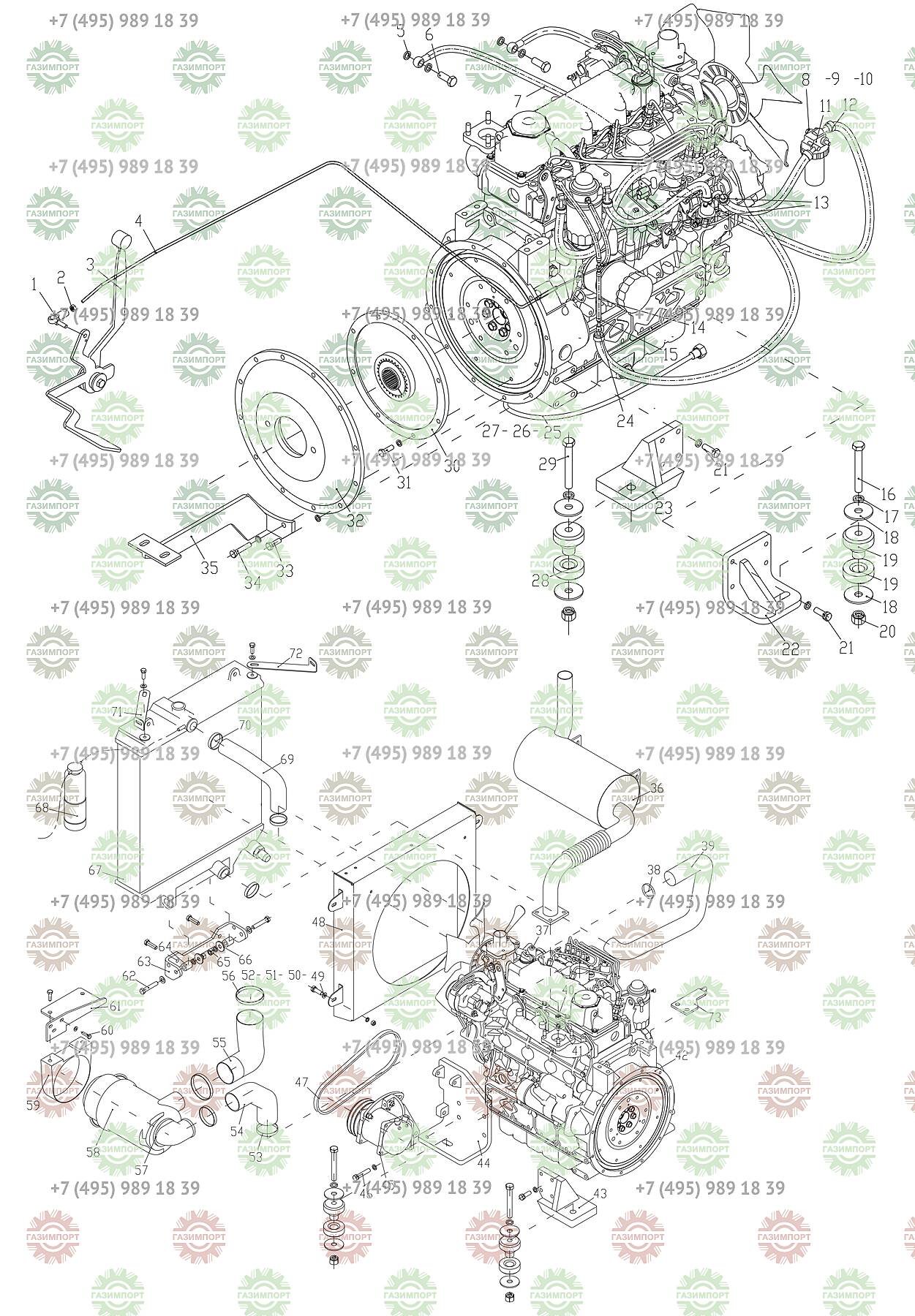 Система дизельного двигателя Lonking (Longgong) CDM307 CDM308 CDM312 в ...