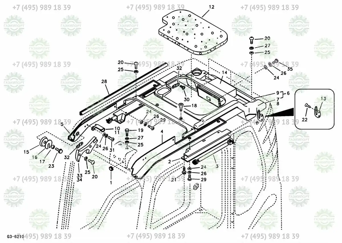 Teto da cabine (артикул: 11216663) для экскаваторов SDLG LG6210e в Москве,  Казани, Краснодаре, Севастополе и Ростове