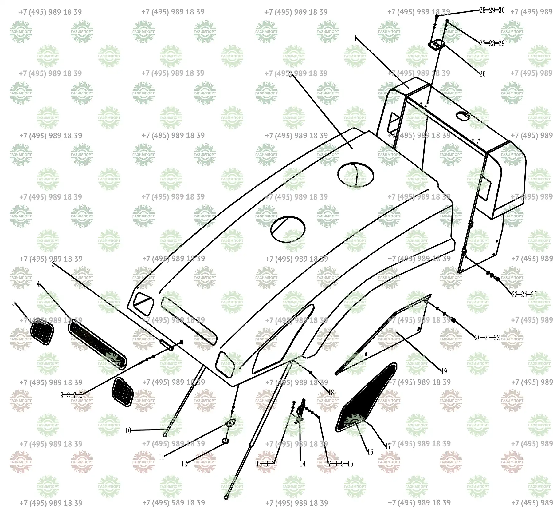 Bolt M8×35 (артикул: 5783-0835) для бульдозеров Shantui SR14P в Москве,  Казани, Краснодаре, Севастополе и Ростове