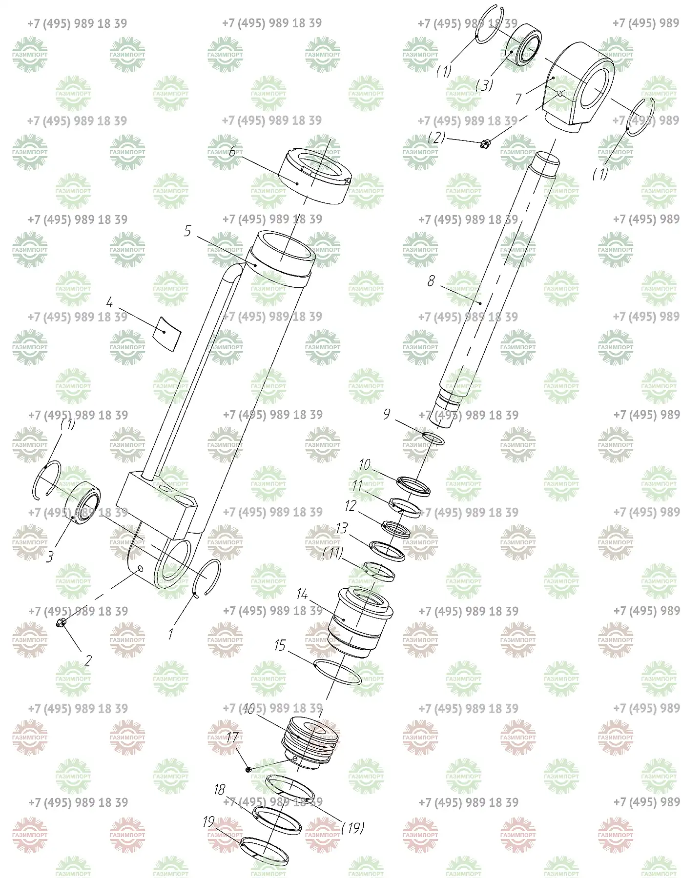 Cylinder [HSG01-70/40*251.01-00] (артикул: GI479802) для фронтальных  погрузчиков XGMA XG31651 в Москве, Казани, Краснодаре, Севастополе и Ростове