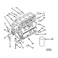 Nozzle, Piston Cooling - Блок «Engine Block»  (номер на схеме: 18)
