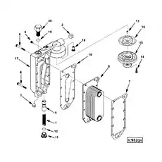 Cover, Lub Oil Cooler - Блок «Engine Oil Cooler LC9720»  (номер на схеме: 17)