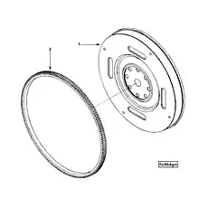 Gear, Flywheel Ring - Блок «Flywheel FW9614»  (номер на схеме: 2)