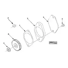 Gasket, Acc Drive Cover - Блок «Front Gear Train Accessory Mounting DF9740»  (номер на схеме: 1)