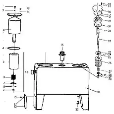 0il filter cap - Блок «Гидравлический бак»  (номер на схеме: 3)