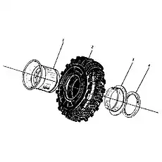 Tire 23.5-25-16PR L-3 - Блок &laquo;Колесо в сборе&raquo;  (номер на схеме: 2)