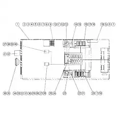 Control plate assembly - Блок «08611002 Электрическая система кабины оператора»  (номер на схеме: 11)