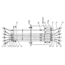 Operating valve support - Блок «qy25k-72a Выносная стрела рабочей системы»  (номер на схеме: 19)