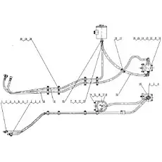 Rubber hose - Блок «xz16k-37a Рулевая гидравлическая система»  (номер на схеме: 9)