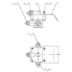 Relay valve - Блок «xz16k-41-3a Клапан ножного реле в сборе»  (номер на схеме: 4)