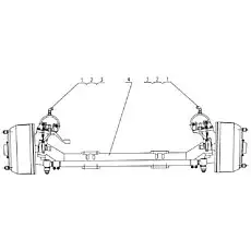 Turning axle - Блок «xz16k-54a Передняя ось»  (номер на схеме: 4)