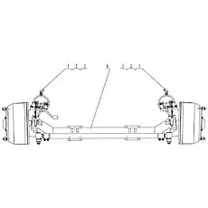 Turning axle - Блок «xz35k-54a Передняя ось»  (номер на схеме: 4)
