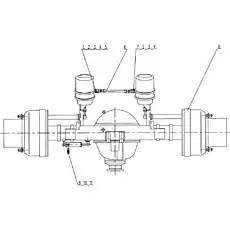 Rubber hose connector - Блок «xz50k-57a Задняя ось»  (номер на схеме: 6)