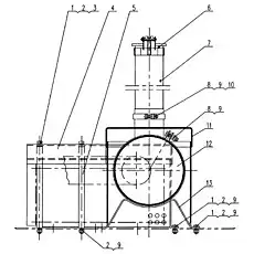 Caudal pipe - Блок «Установка глушителя»  (номер на схеме: 7)