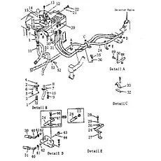 BOLT - Блок «Трубопровод сервоклапана (для подъема лезвия) (PD320Y-1)»  (номер на схеме: 35)