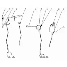 Parking brake flexible shaft - Блок «Система выключателя и управления скоростью»  (номер на схеме: 4)