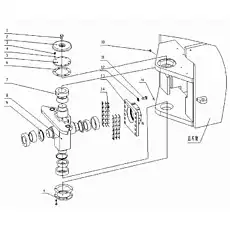 Upper and lower covers for bearing - Блок «Система рулевого сочленения»  (номер на схеме: 5)