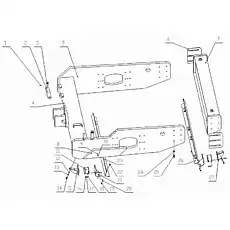 Shock absorber fixing device (front) - Блок «Рама вибрационного барабана»  (номер на схеме: 27)