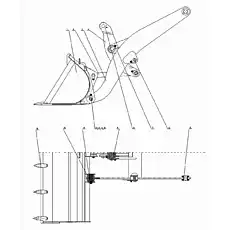 Tilt arm middle pin weldment - Блок «Система инструмента»  (номер на схеме: 8)