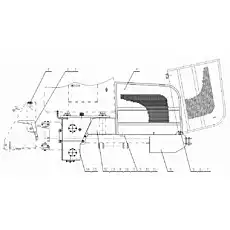Hydraulic oil tank assembly - Блок «Система выходной панели»  (номер на схеме: 15)