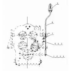 Flexible shaft connecting fork - Блок «Стояночная тормозная система»  (номер на схеме: 1)