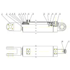 Piston rod - Блок «Подъемный цилиндр»  (номер на схеме: 2)