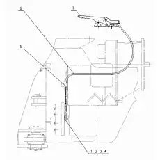 Manual brake flexible shaft - Блок «Стояночная тормозная система»  (номер на схеме: 6)