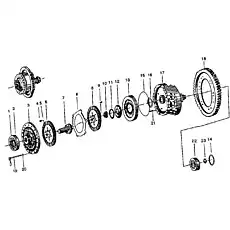 Intermediate shaft output gear - Блок «Вал III в сборе»  (номер на схеме: 18)