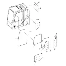 BACK WINDSCREEN YZ-ZWJSS-055 - Блок «OPERATOR'S CAB»  (номер на схеме: 1)