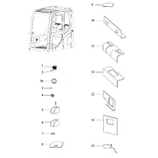 AIR OUTLET YZLG21T-00013 - Блок «OPERATOR'S CAB»  (номер на схеме: 4)