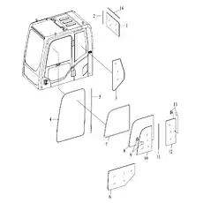 BACK WINDSCREEN YZ-ZWJSS-055 - Блок «OPERATOR'S CAB»  (номер на схеме: 1)