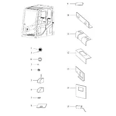 AIR OUTLET YZLG21T-00013 - Блок «OPERATOR'S CAB»  (номер на схеме: 4)