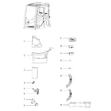 BELLOWS YZLG21T-00011 - Блок «OPERATOR'S CAB»  (номер на схеме: 15)