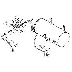 Hose assembly - Блок &laquo;Установка трубопровода воздушного резервуара в сборе&raquo;  (номер на схеме: 10)