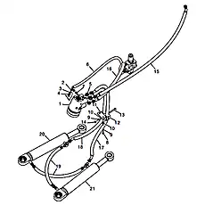 Hose assembly - Блок &laquo;Трубопровод в сборе рулевого механизма и цилиндра&raquo;  (номер на схеме: 19)